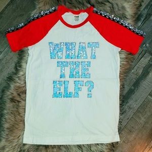 VICTORIAS SECRET PINK “WHAT THE ELF” TEE 🎄
